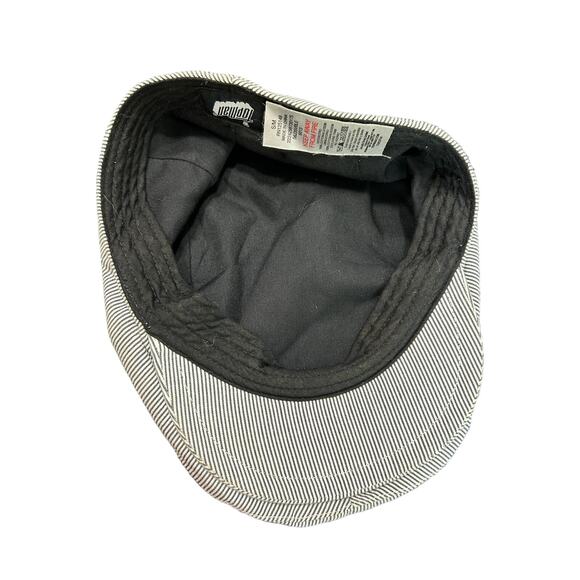TopMan- Flat Bill Cap- no button- Small Med- pinstripe pattern- cotton preowned - Picture 5 of 6